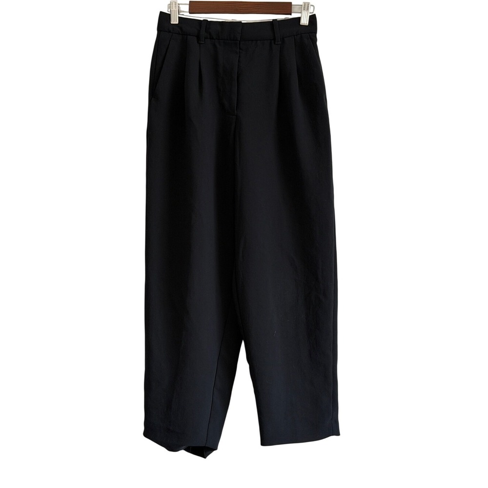 Wilfred Aritzia Black Pleated Trousers Pants Size 6 High Rise